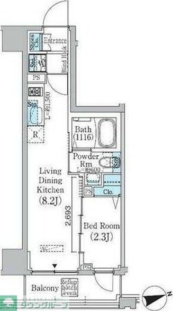 プライムブリス東中野駅前の物件間取画像